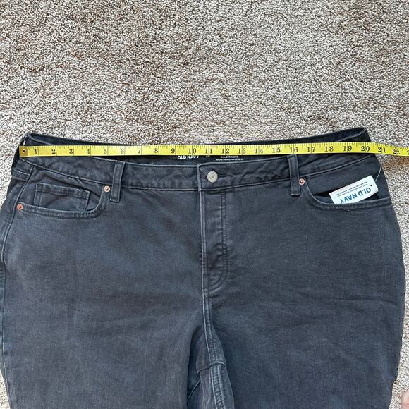 NEW Old Navy Jeans High Rise Curvy OG Straight Button Fly Black Denim Women's 20 - Picture 9 of 11